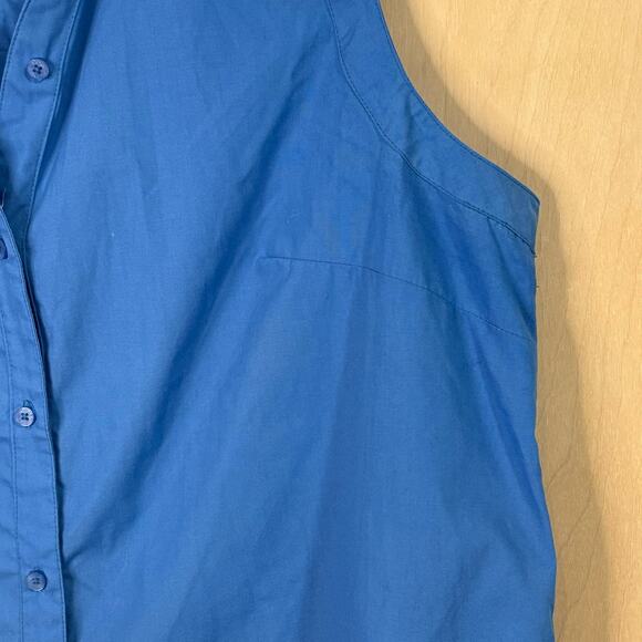 White Stag Bright Blue Collared Sleeveless Button Down Size 16/18 - Picture 2 of 7